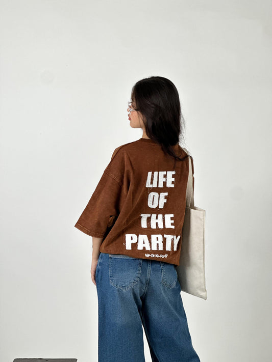 FIVE SLEEVE OVERSEIZED TSHIRT OPTICAL WASH WITH BACK EMBROIDERY