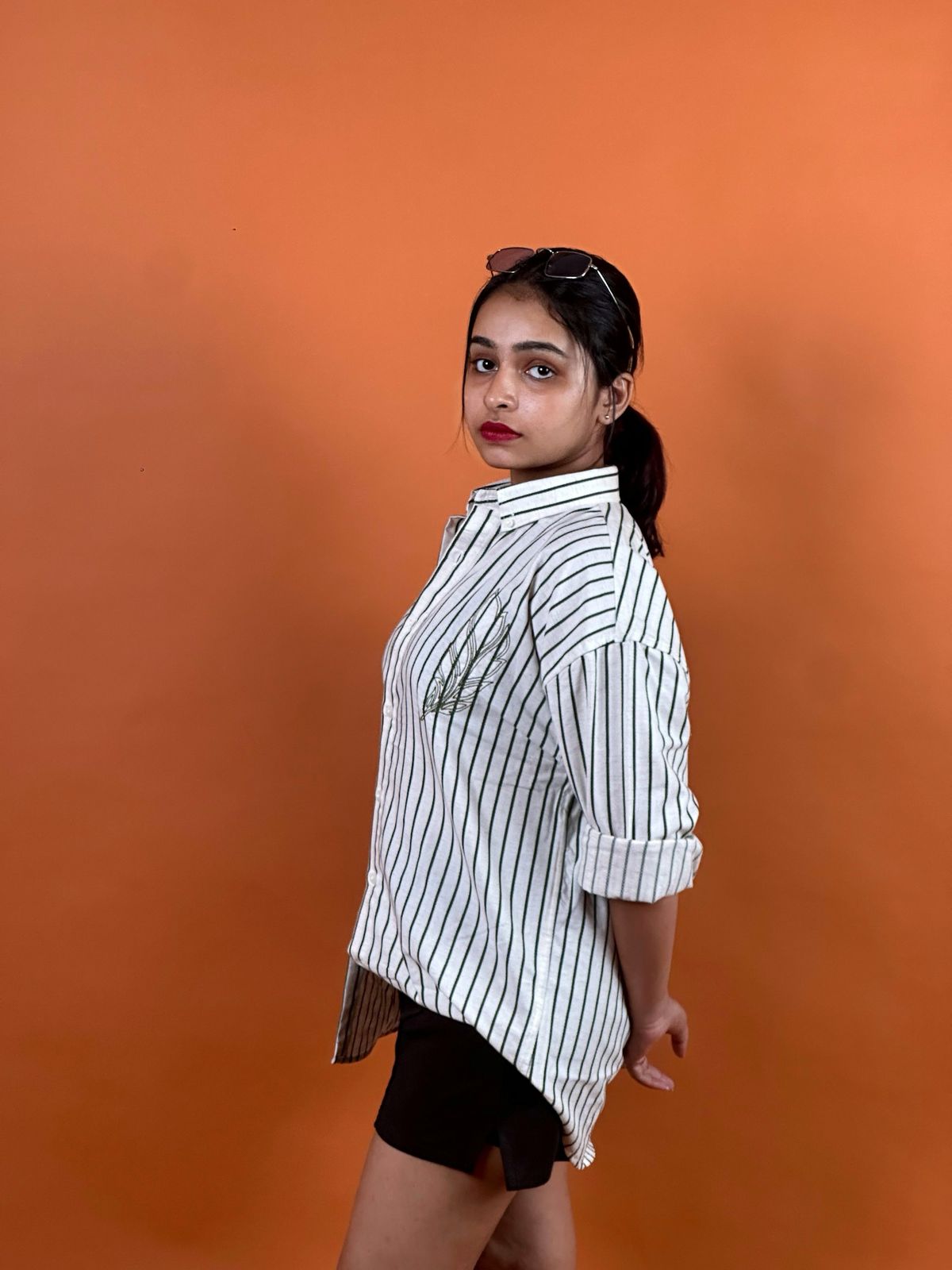 FULL SLEEVE OVERSEIZED SHIRT  WITH EMPROIDERY