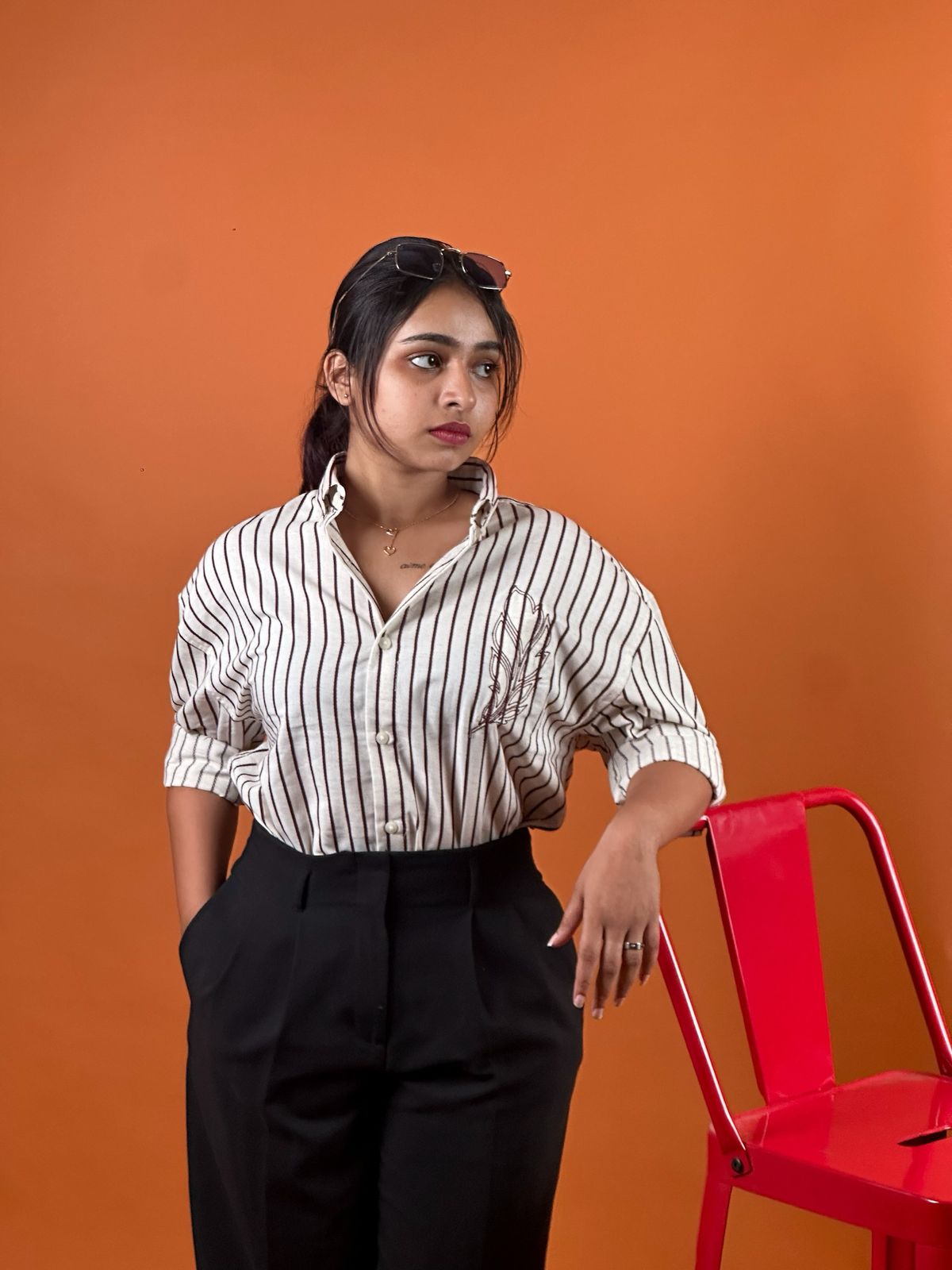 FULL SLEEVE OVERSEIZED SHIRT  WITH EMPROIDERY