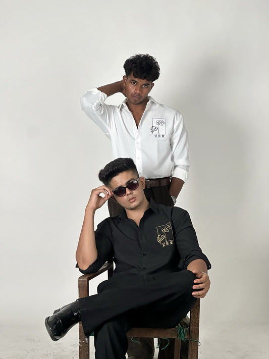 FULL SLEEVE OVERSEIZED SHIRT  WITH EMBROIDERY