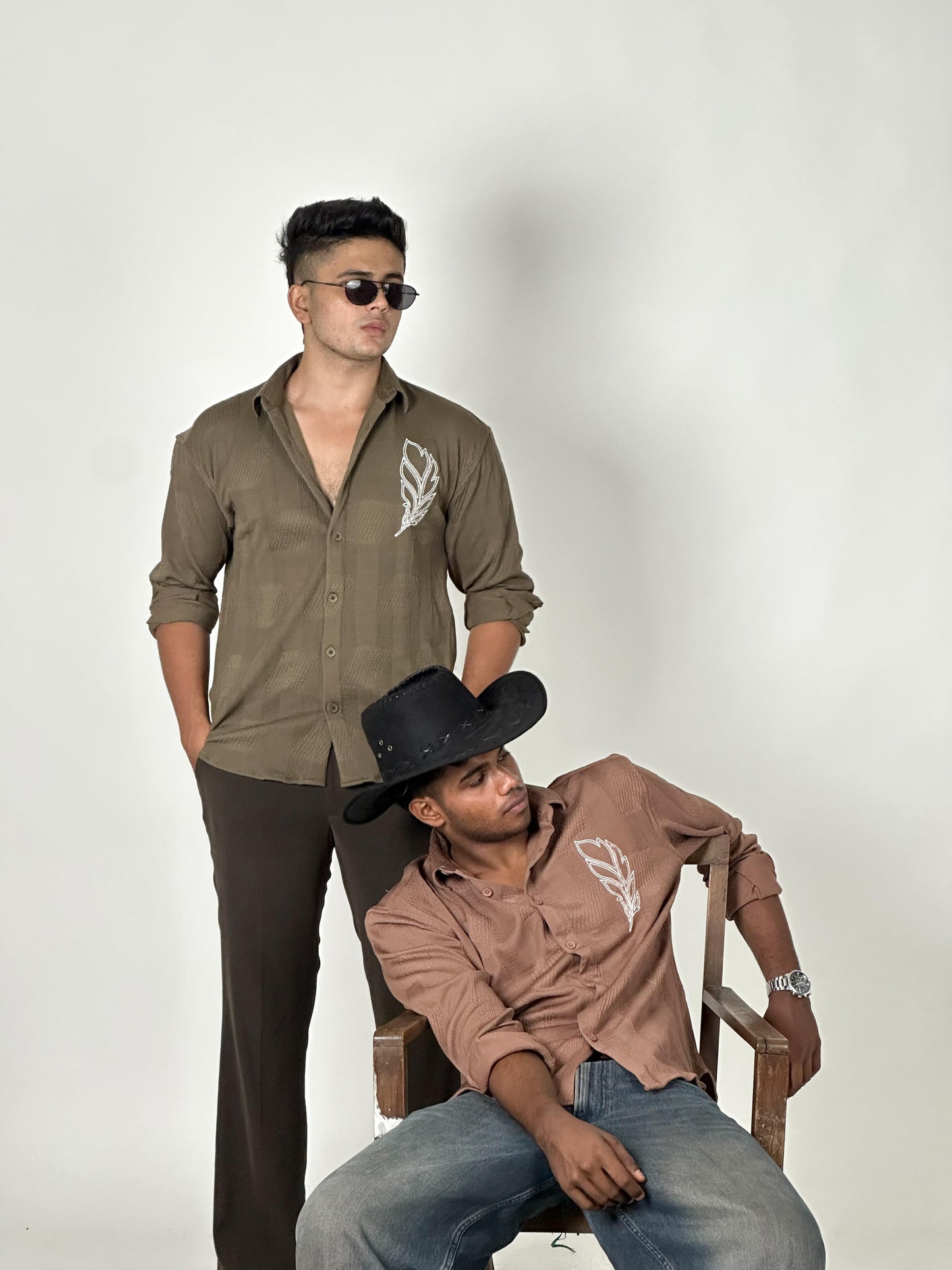 FULL SLEEVE OVERSEIZED SHIRT  WITH EMBROIDERY
