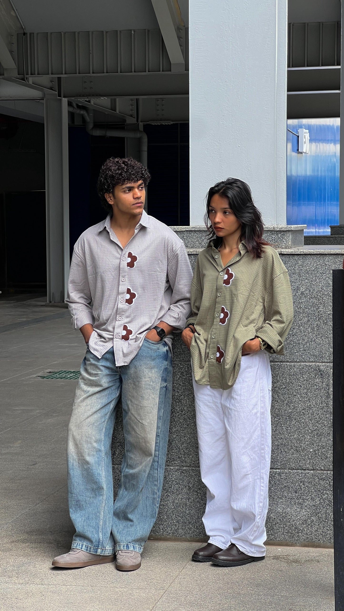 OVERSIZED FULL SLEEVE SHIRT WITH CHELANI WORK