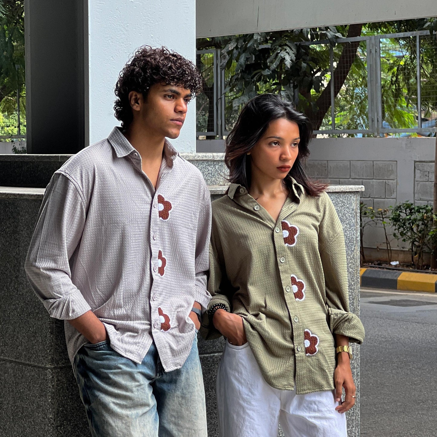 OVERSIZED FULL SLEEVE SHIRT WITH CHELANI WORK