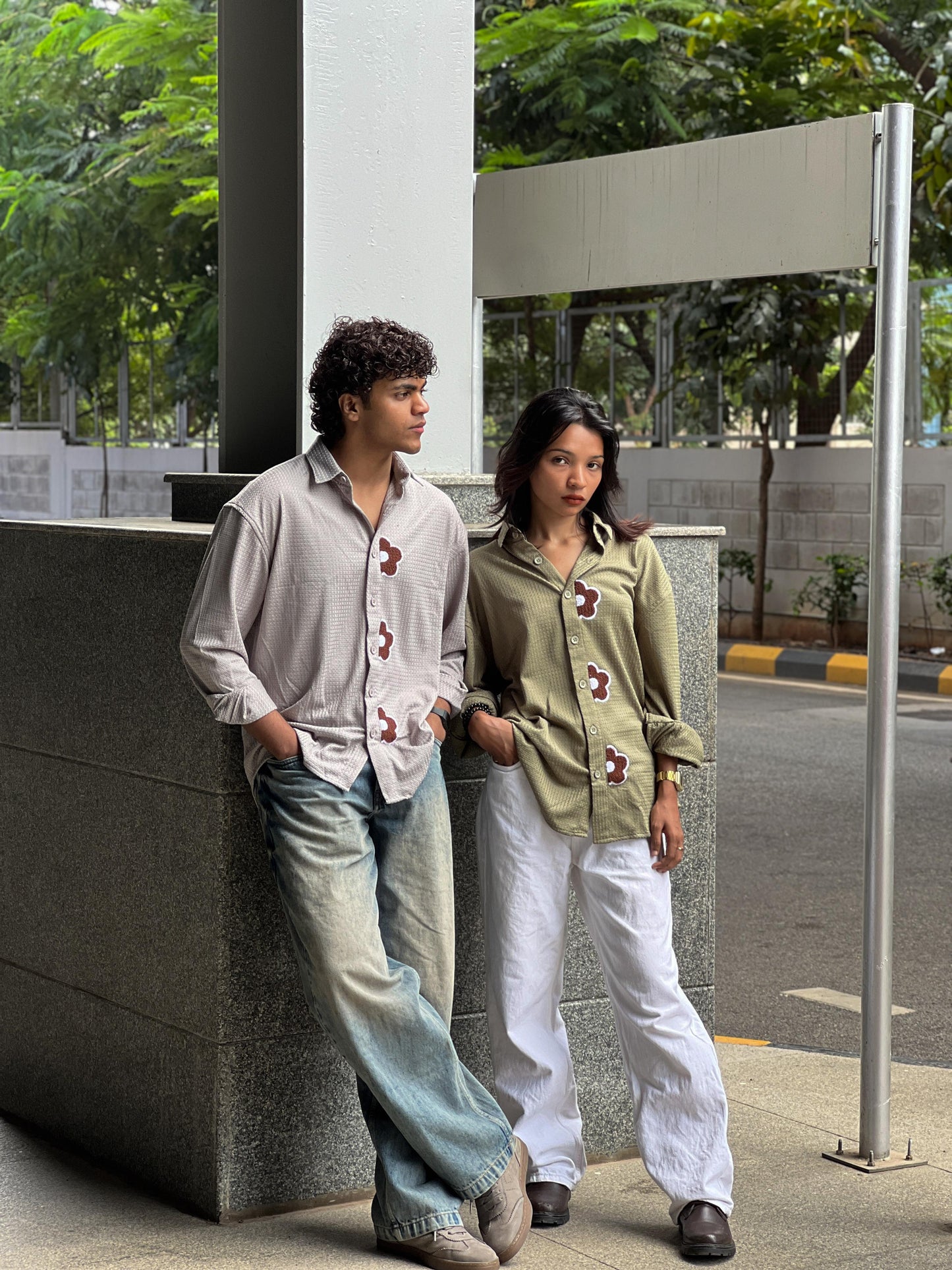 OVERSIZED FULL SLEEVE SHIRT WITH CHELANI WORK
