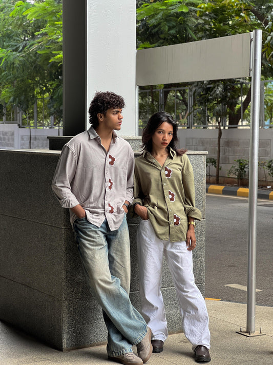 OVERSIZED FULL SLEEVE SHIRT WITH CHELANI WORK
