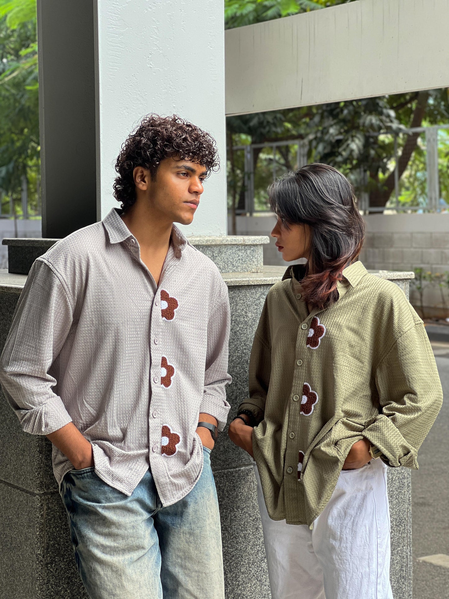 OVERSIZED FULL SLEEVE SHIRT WITH CHELANI WORK