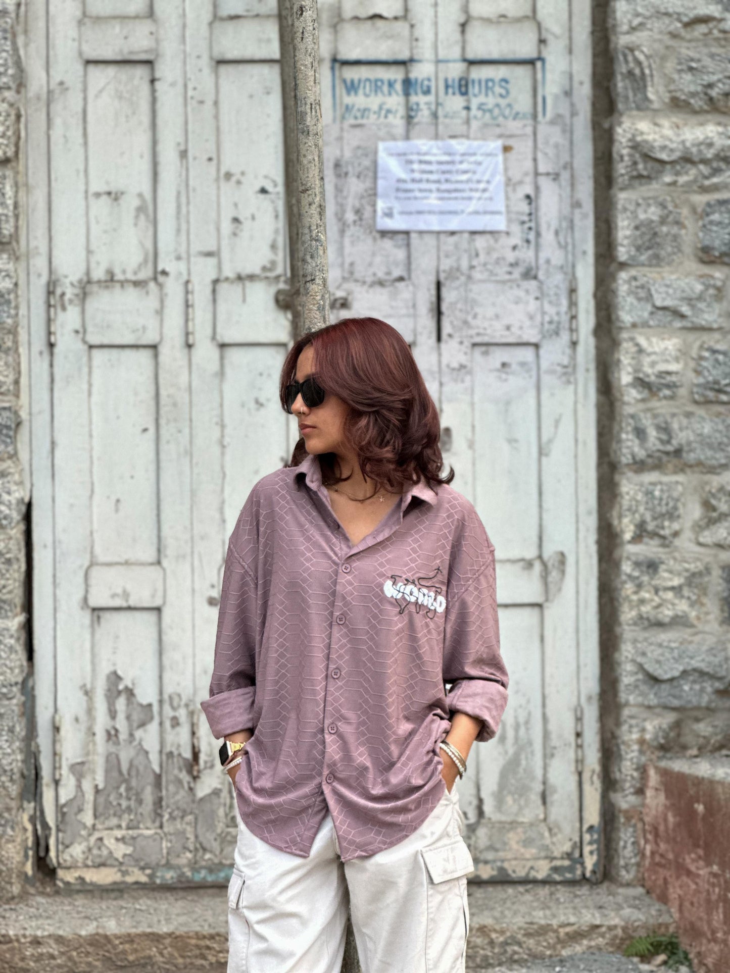 Down Shoulder Shirt With Chelni Emproidery Work