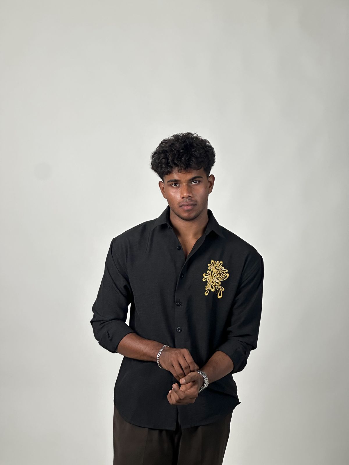 FULL SLEEVE OVERSEIZED SHIRT  WITH EMBROIDERY