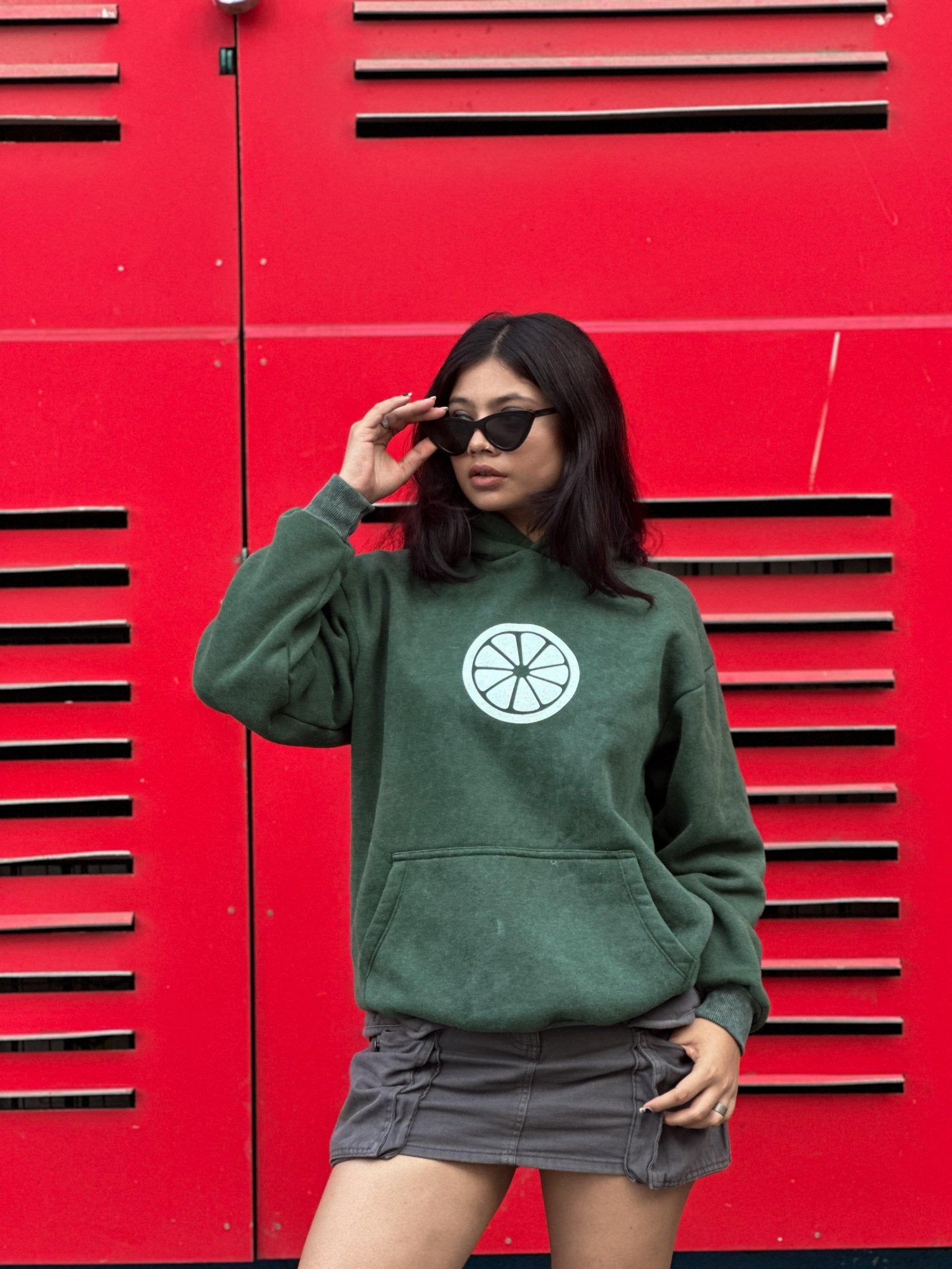 Down Shoulder Hoodies With Puff Print - My Store
