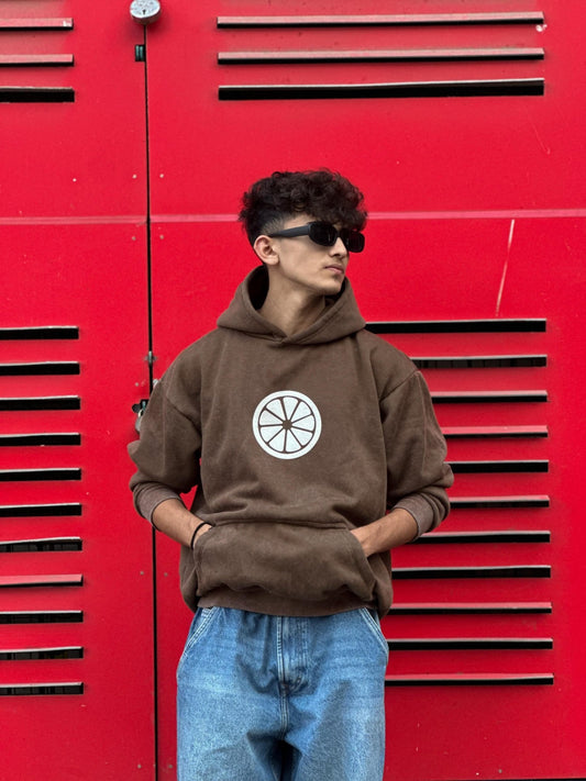 Down Shoulder Hoodies With Puff Print - My Store