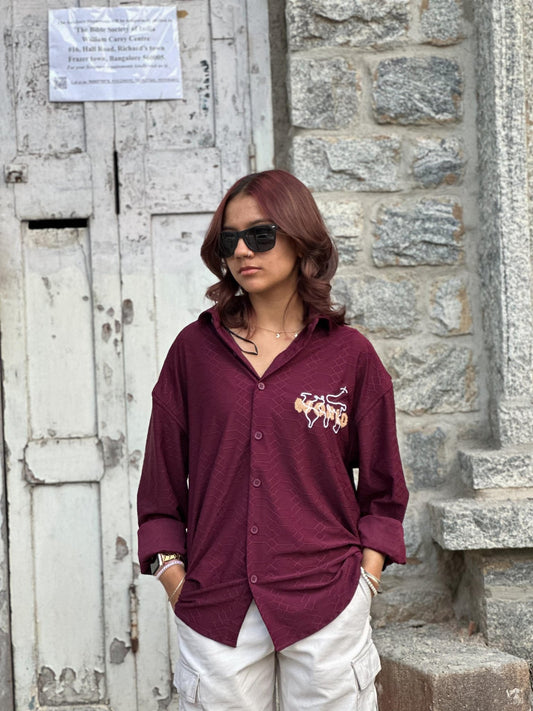 Down Shoulder Shirt With Chelni Emproidery Work - My Store