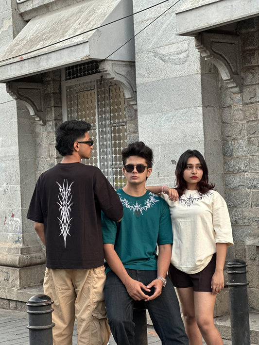 Five Sleeve T Shirt with Emproidery & Puff Print - My Store