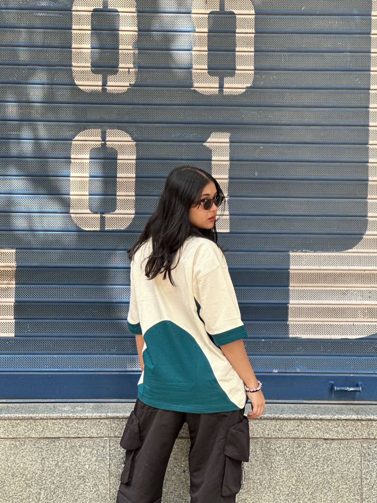 Fivesleeve oversized t-shirt with collar neck - My Store