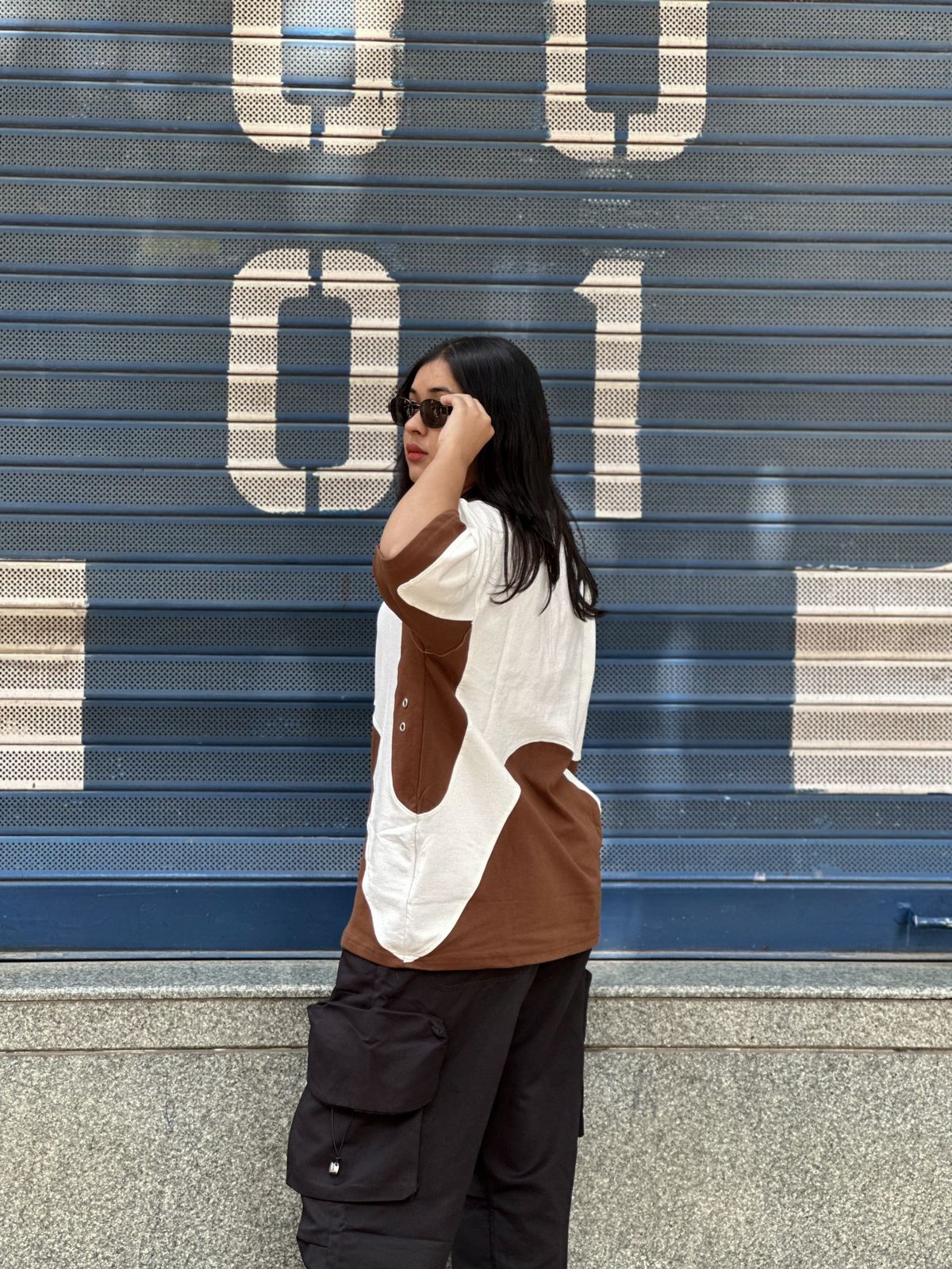 Fivesleeve oversized t-shirt with collar neck - My Store