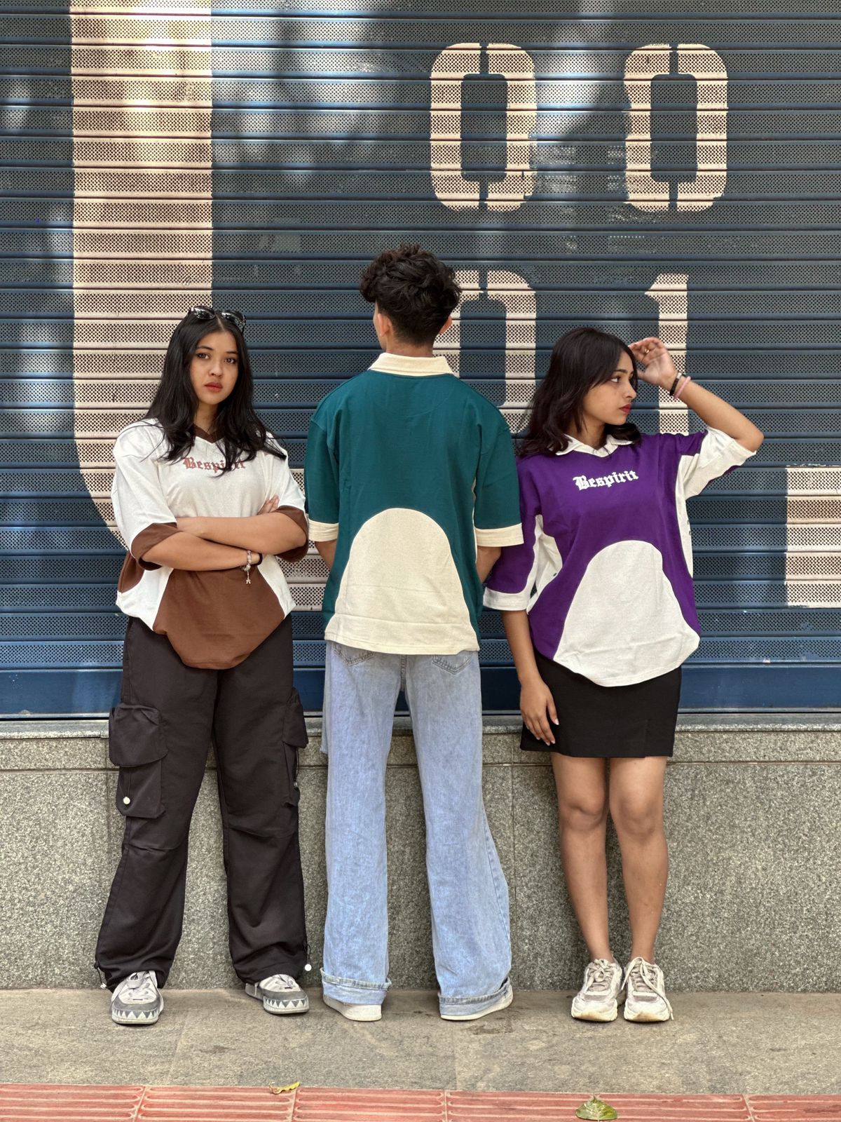 Fivesleeve oversized t-shirt with collar neck - My Store