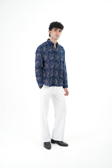 IMP DEEP NAVY BLUE EMBROIDERY SHIRT