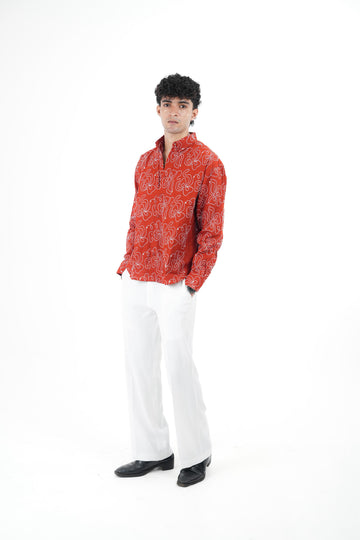 IMP RED EMBROIDERY SHIRT