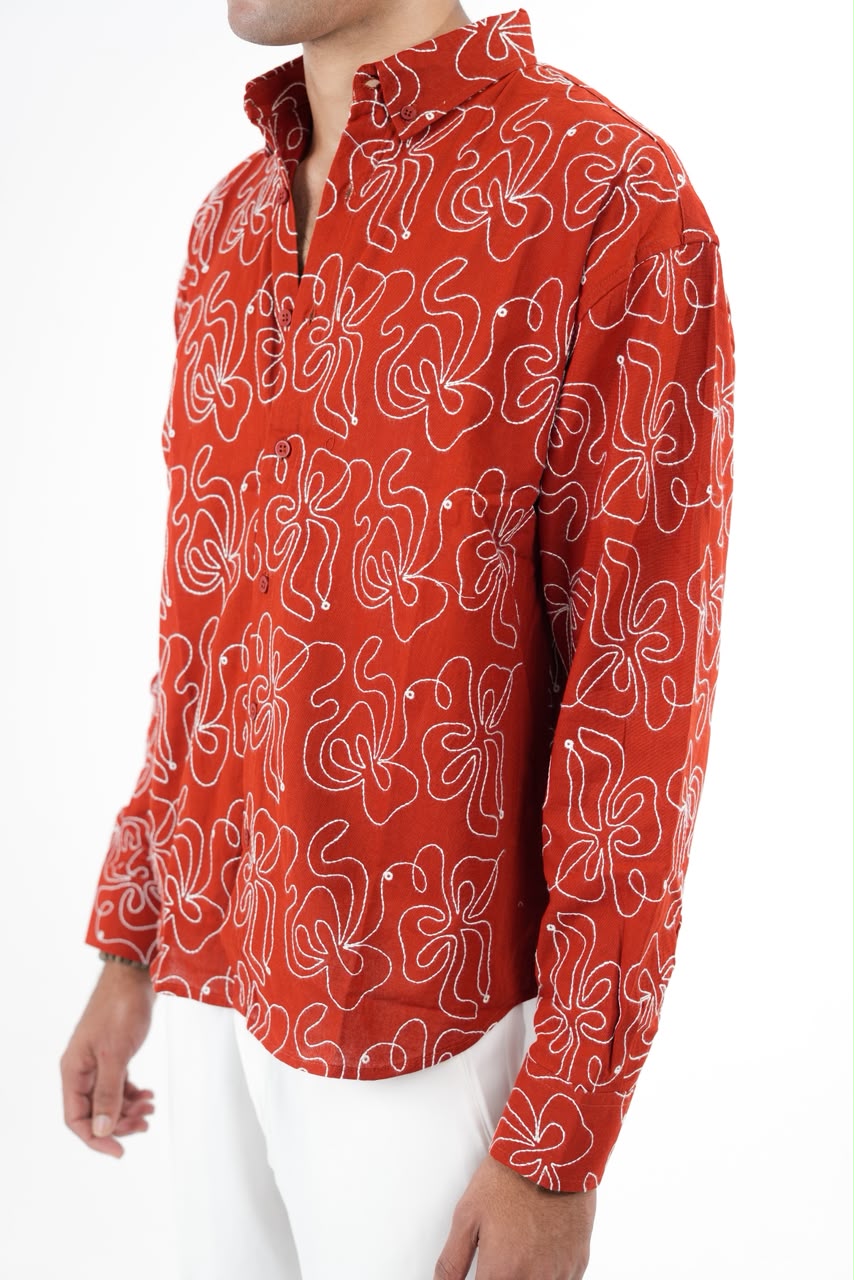 IMP RED EMBROIDERY SHIRT
