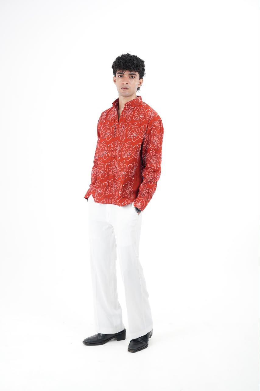 IMP RED EMBROIDERY SHIRT