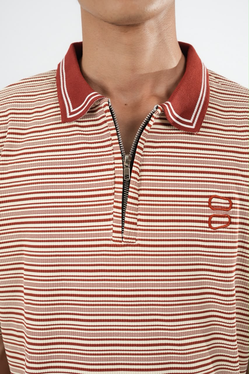 IMP SAFFRON COLLAR STRIPES OVERSIZED T-SHIRT