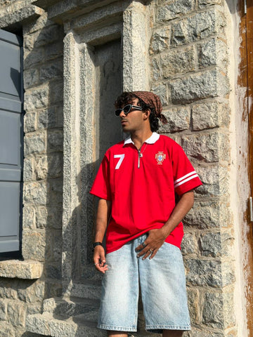 NATIONAL TEAM FIVE SLEEVE COLLAR TSHIRT WITH EMBROIDERY