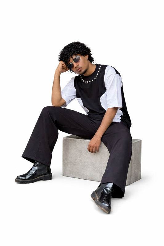 OVERSEIZED TSHIRT WITH CUTTENS AND PRINT