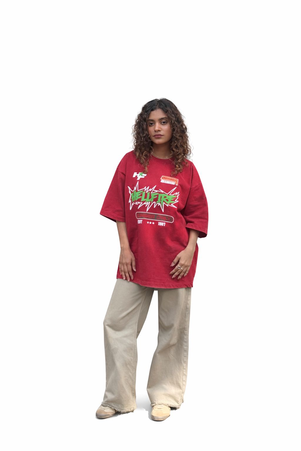 OVERSEIZED TSHIRT WITH CUTTENS AND PRINT