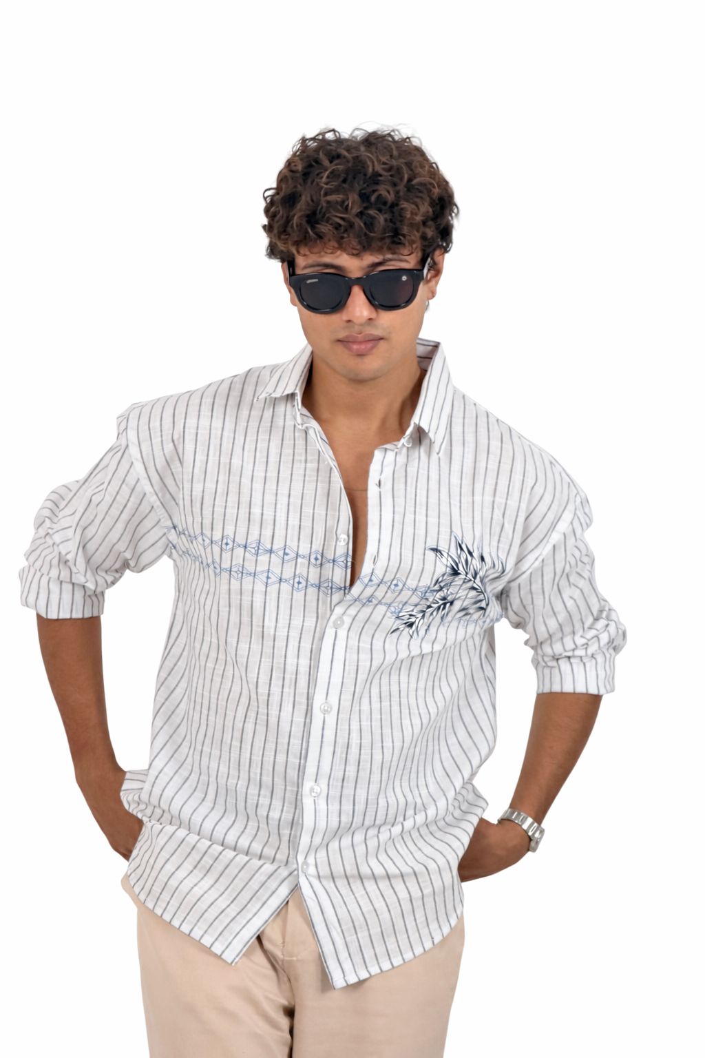 Overseized down shoulder shirt with print