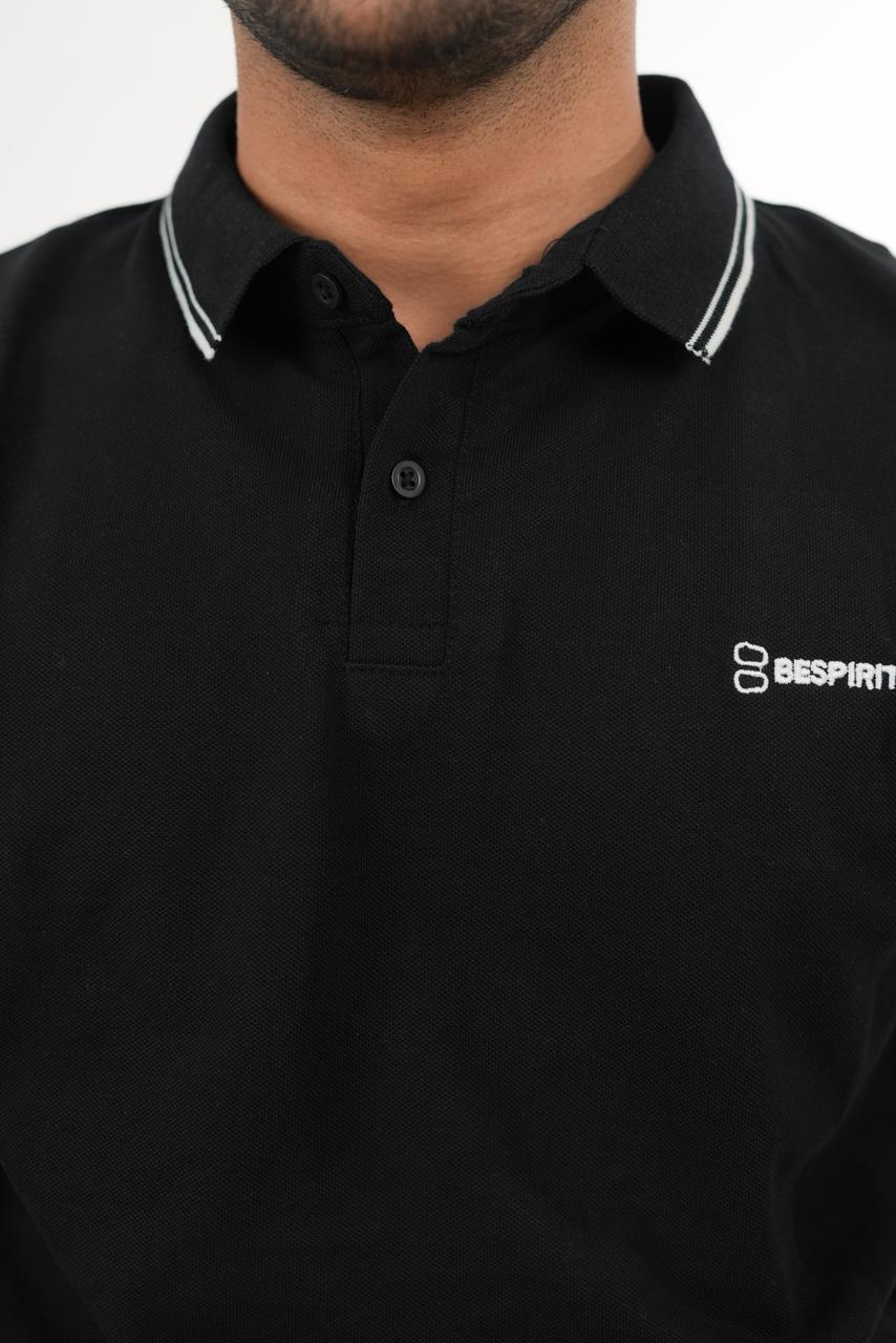 Bespirit Classic Black Polo Tshirt With embroidery