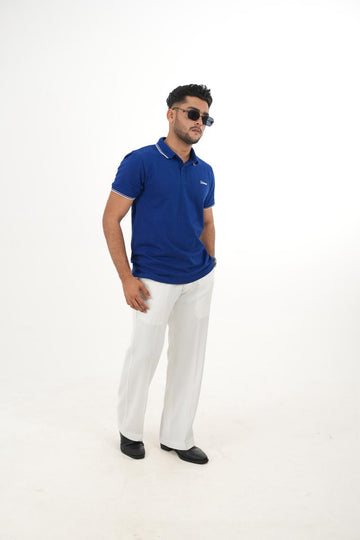 Bespirit Classic Blue Polo Tshirt With embroidery