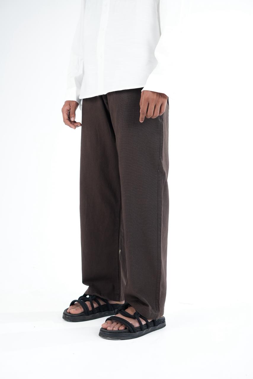 Premium Dark brown Relaxed Linen Trousers