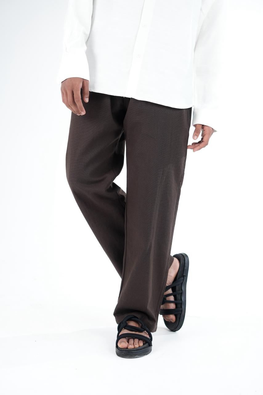 Premium Dark brown Relaxed Linen Trousers
