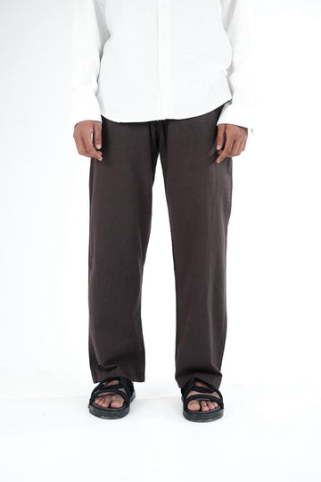 Premium Dark brown Relaxed Linen Trousers
