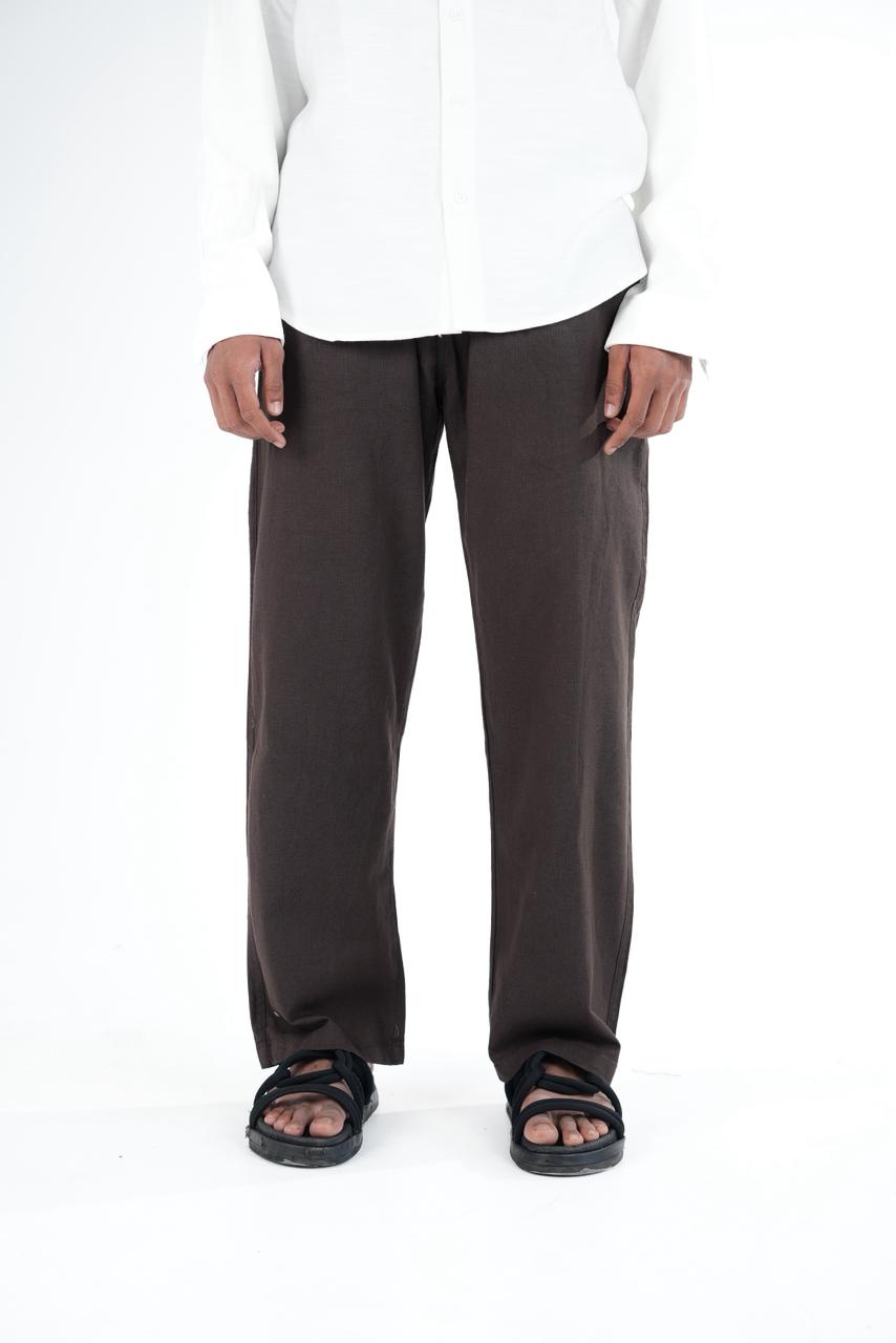Premium Dark brown Relaxed Linen Trousers