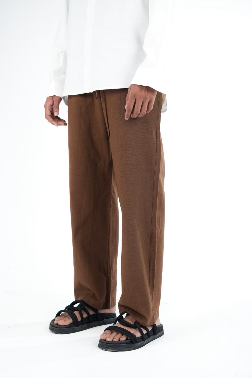 Premium brown Relaxed Linen Trousers