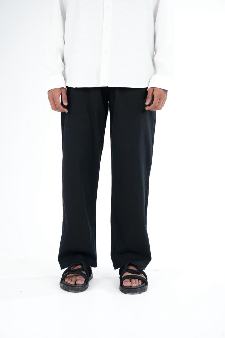 Premium Black Relaxed Linen Trousers
