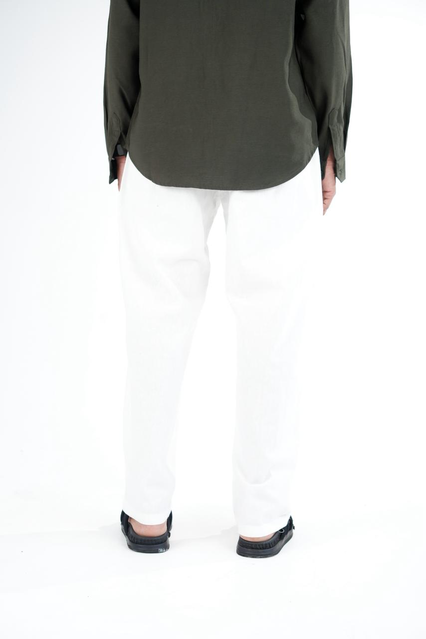 Premium White Relaxed Linen Trousers