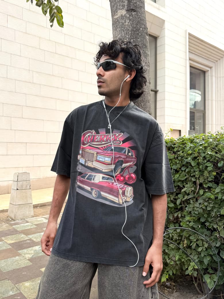 FIVE SLEEVE LAVE TSHIRT 300GSM – Cherry Ride Graphic