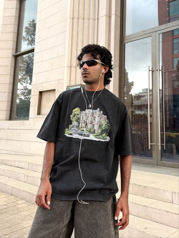 FIVE SLEEVE LAVE TSHIRT 300GSM – Luxury Mansion Graphic