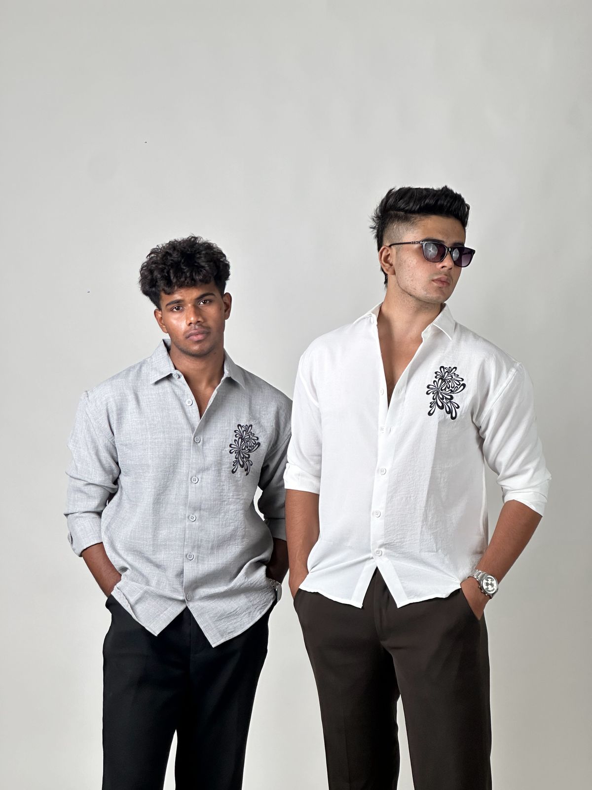 FULL SLEEVE OVERSEIZED SHIRT  WITH EMBROIDERY
